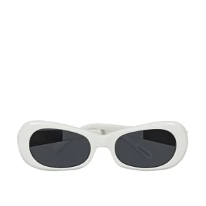 White Retro Oval Sunglasses